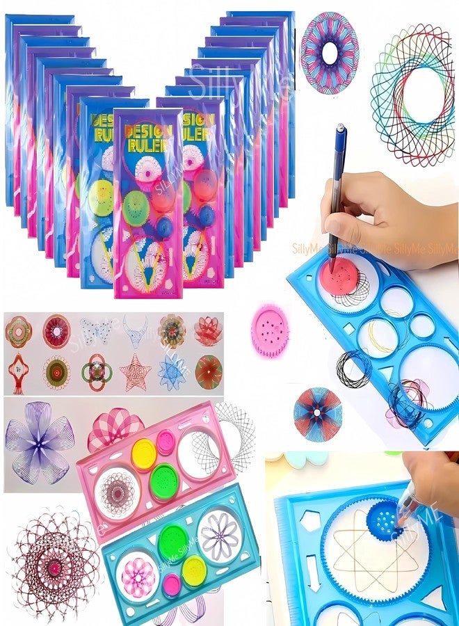 Sillyme 22pcs Spinograph Art Design Ruler Scale Set for Kids - Return Gifts birthday party for kids - return gift for kids age 6-10 10-12 - birthday return gift for kids 6-12 - Image 1